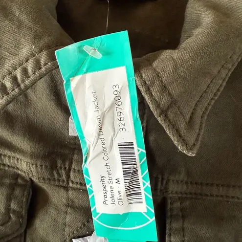 PROSPERITY Jolene Stretch Denim Jacket Olive Medium NWT STITCH FIX Green