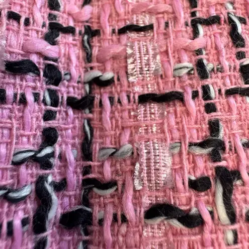 iii Tweed Wool Blend Mini Skirt Womens Sz S Pink New Side Zip