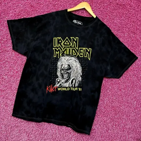 Iron Maiden Killer World Tour 81 Oversized Heavy Metal Tie Dye