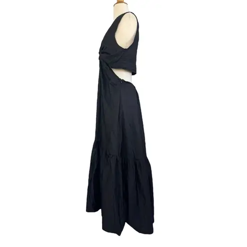 BOBBI ROCCO Axel Midi Ruffle Cut Out Dress Black Size Large NEW WITH TAGS