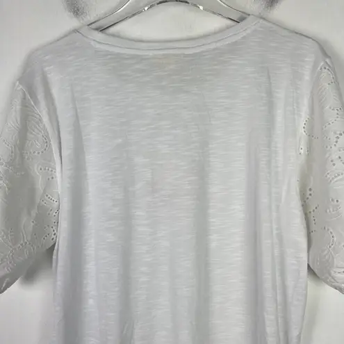 NWT Grand & Greene Eyelet Short Sleeve Crewneck T