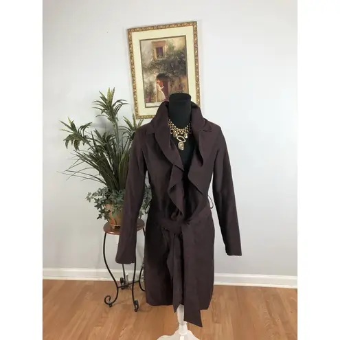 Sistè’s Made In Italy Pea Coat Purple SM Pocket Long Sleeve Open Wool Blended