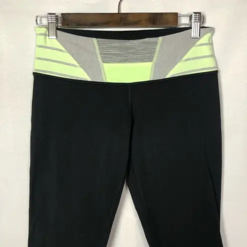Lululemon  Wunder Under Crop in Black & Quilt Spring 6
