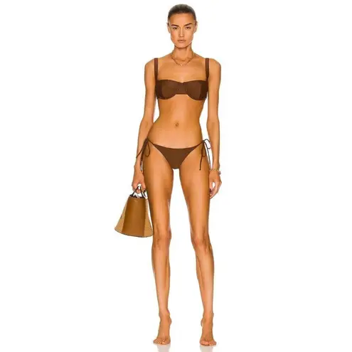 FE NOEL Simone Bikini Bottom in Espresso Large New Womens Swimsuit Brown