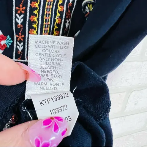 J. Jill NWT Navy Embroidered Tunic Sleeveless Top Size LP Blue