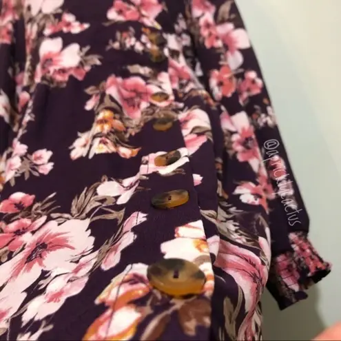 Xhilaration NWT Plum Purple Pink Floral Faux Wrap Dress New