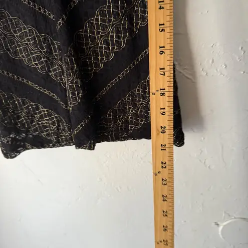 Paper Dolls Paper Doll Black Lace Gold Y2k V Neck Cap Slv Top Office Siren Going out Grunge