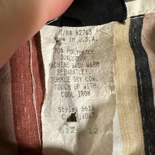 Vtg Rhymes Womens 12 Made in USA Cottagecore Granny Dress NO Belt Button Top Green