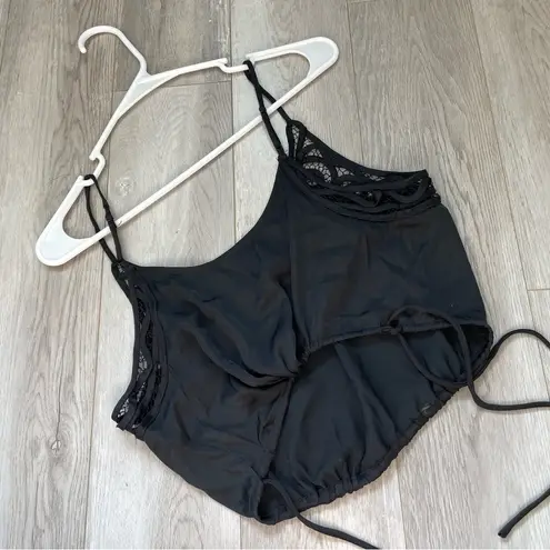 Free People  Cami blouson brami tank top Black womens (small) lace party summer