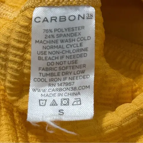 Carbon38 Women’s Size S Mustard Yellow Ribbed Jacquard Exercise Biker Shorts