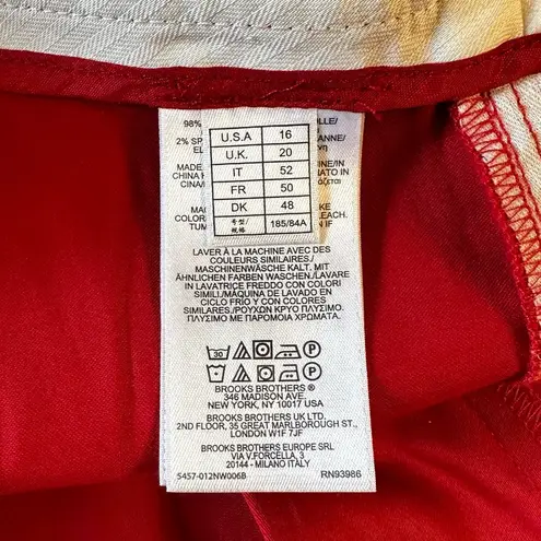 Brooks Brothers Red Cotton Stretch Twill Shorts size 16 NWT Pockets