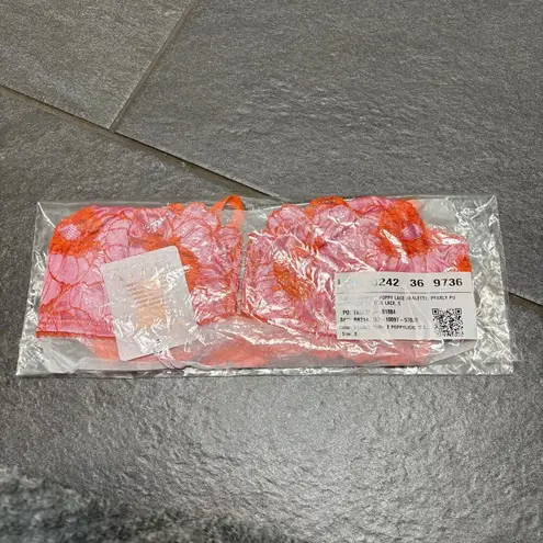 Savage X Fenty Perfect Poppies Lace Bralette Small Pink Orange Romantic Delicate