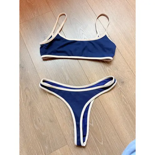 Tai Swim Quinn 2pcs Bikinis Set Hawaii Bali Floral Beach Pool Swimming Medium Blue