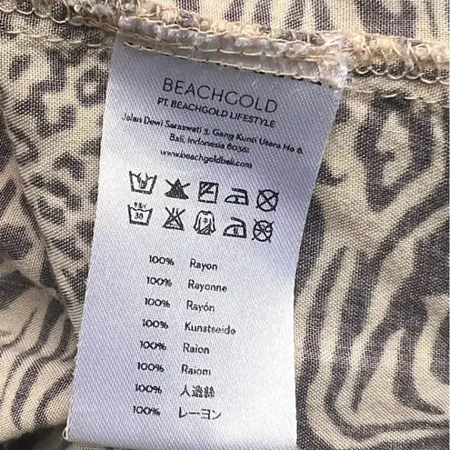 Anthropologie Beachgold Leopard Tiered Midi Skirt S Black