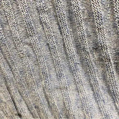 J Jill Fringe Knit Button Back Marled Tunic Sweater Blue Medium