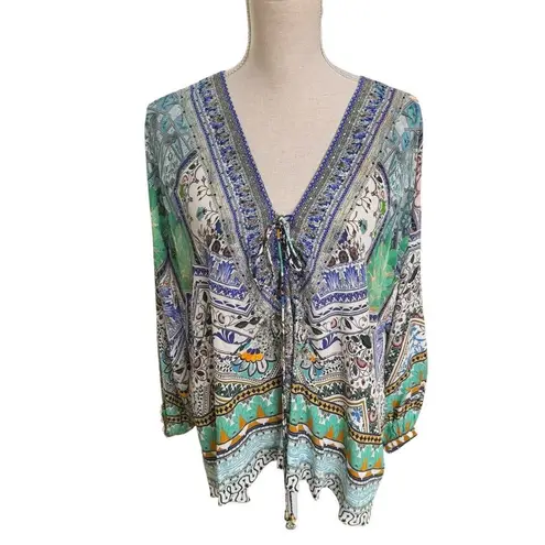 Camilla Lace Up Silk Blouse Everlasting Udaipur XS