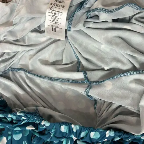 Ulla Popken Blue Dotted Print Pull On Wide Leg Trousers US 28/30 Size undefined