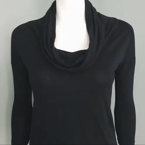 Draped Cowl Neck Top in Black | Size XS