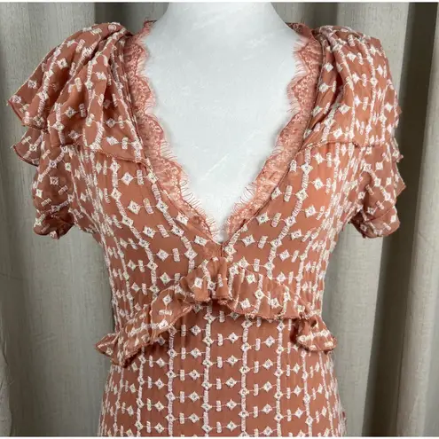 Walter Baker Walter Baker Ruffle Mini Dress Women's Size 4 Short Sleeve Floral Boho,Casual