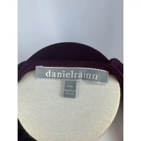 Daniel Rainn Womens Petite Medium Plum Top With Keyhole Back & Pleated Front Des