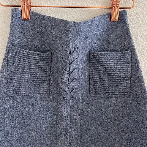 C/MEO COLLECTIVE Blue Heathered Mini Skirt Contemporary Minimalist XS