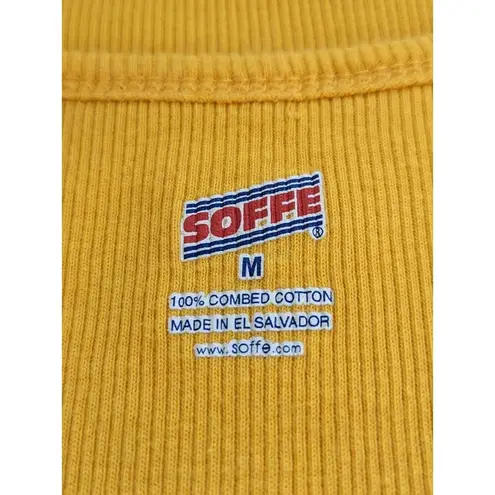 Soffe  WVU Yellow Tank Top with Zebra Accents Size Medium West Virginia Tank Top - Image 5