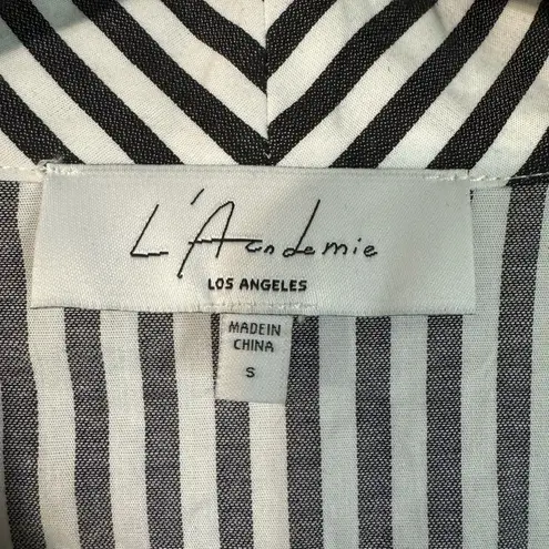 L'Academie L’Academie Alex Bell Sleeve Striped Duster Dark Charcoal/white Size S