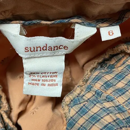 Sundance Pants 6 Orange Floral Applique Accents Skinny Mid Rise Cotton Stretch