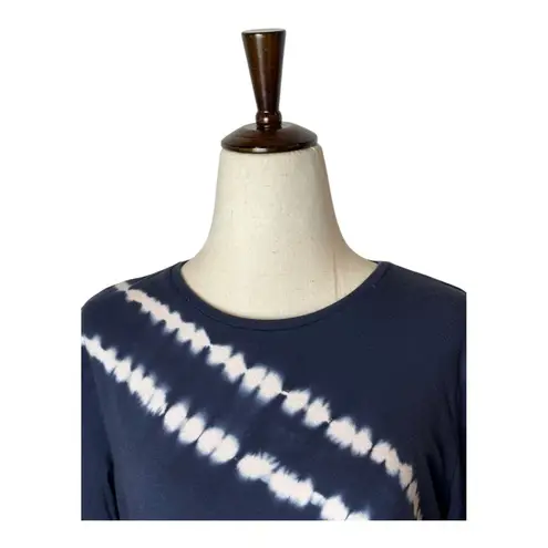 The Upside Shirt Women Small Navy Blue Tie Dye Courtney Long Sleeve Tee Retro