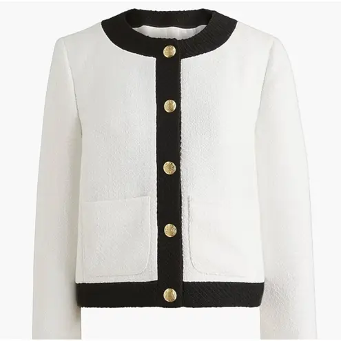 NWT J Crew Factory Black and White Tweed Lady Jacket Size 8 BS928