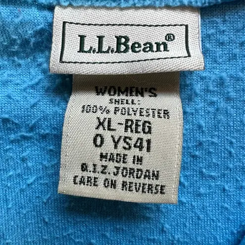 LL Bean Womens Quarter Zip Fleece Pullover Shirt Top Blue Outdoor Winter XL