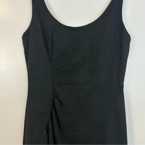 Milly Black Ruched Sleeveless Sheath Midi Dress Size Large