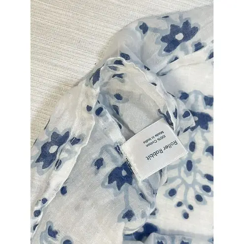 Roberta Roller Rabbit Roller Rabbit Cotton White Blue Floral Loose Flowy Peasant Blouse Women’s Size S