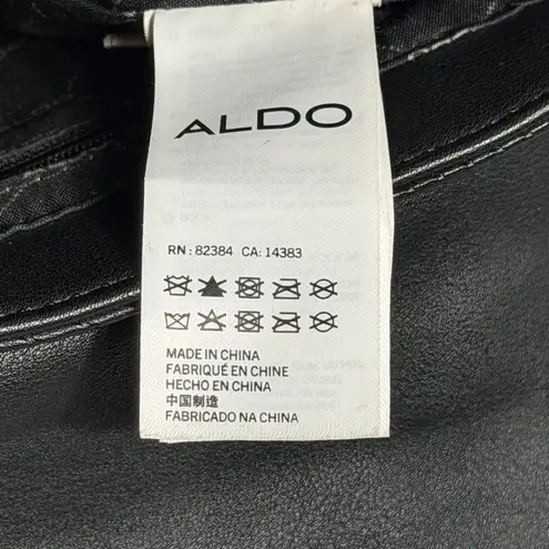 ALDO  Black Textured Crossbody Bag Gold Chain Adjustable Shoulder Purse Handbag