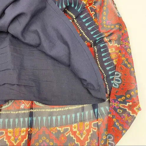 Soft Surroundings Iskra Paisley Floral Embroidered Bohemian Tunic: Navy Blue