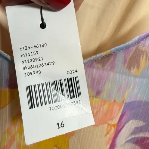 Lane Bryant NWT  Patchwork Floral Sleeveless V-Neck‎ Tiered Maxi Dress 16