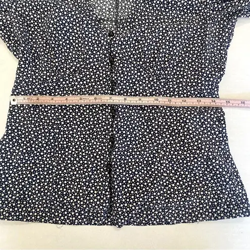 Rebecca Taylor La Vie “Nouvelle” navy polka dot button down blouse XS