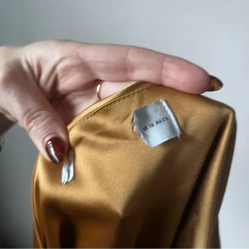 Petal and Pup Nadia One Shoulder Bronze Satin Maxi Dress 16