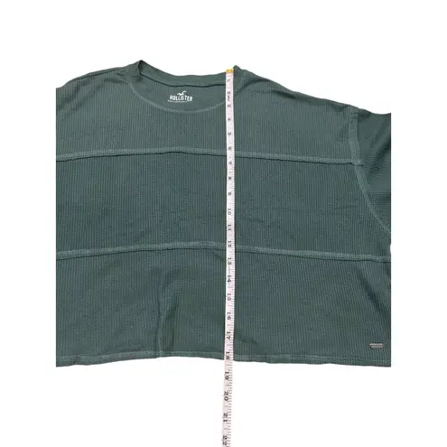Hollister  women's cropped long sleeve‎ waffle tee size S dark green