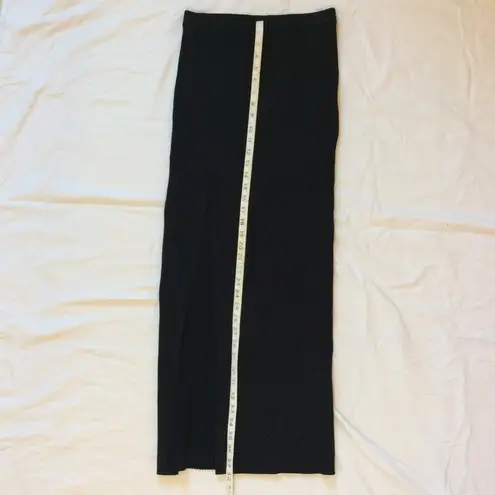 Bec & Bridge  EUC Knit Ribbed Black Maxi Skirt with High Slit - Size 4