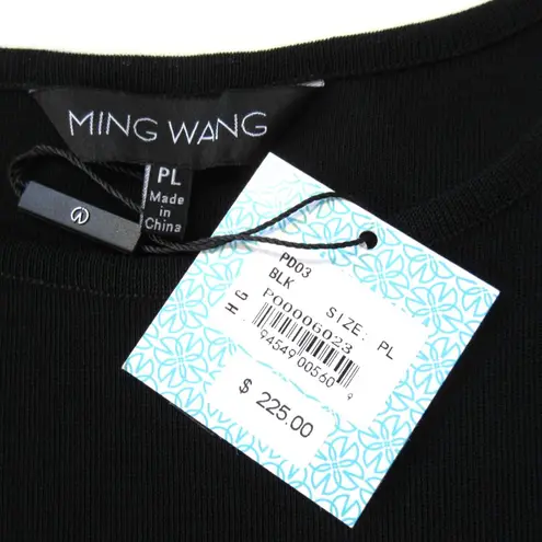 Ming Wang NWT Sleeveless Tank Sheath in Black Wrinkle Resistant Knit Dress PL
