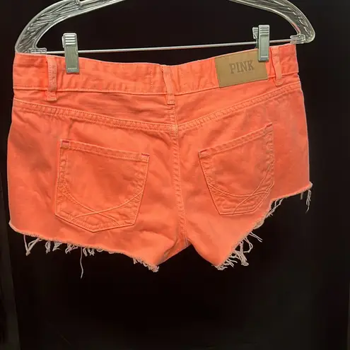 PINK - Victoria's Secret PINK Victoria’s Secret- neon orange jean shorts