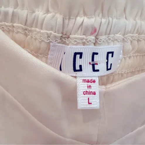 TCEC Fab'rik Kynlee Cropped Puff Sleeve Blouse Women's Large Cream Smocked NWT