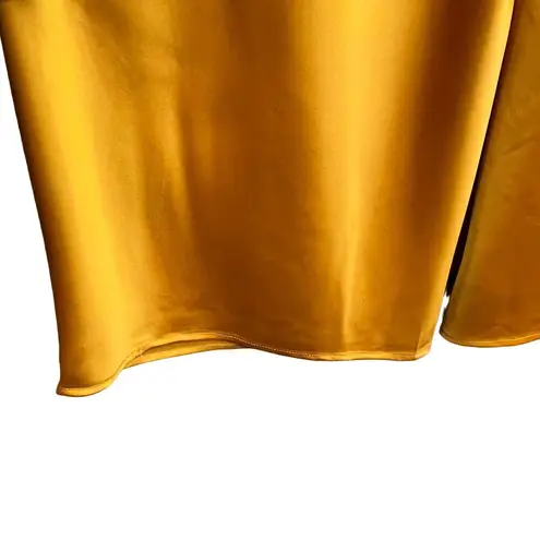 Joie  Satin Wide Leg Palazzo Pants Orange Size 10  Cropped Flat Front Leg Pull On