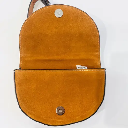 ZARA 100% leather and chain waist belt bag with silver hardware