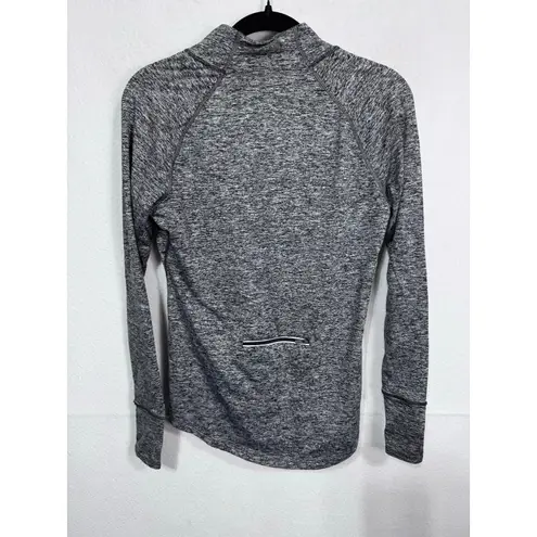 Tangerine Gray Space Dye Quarter Zip Pullover Women's Sm Long Sleeve Active Top
