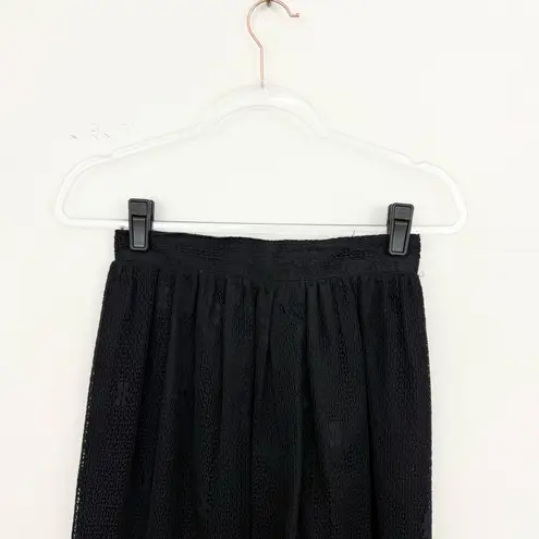 Vintage Charm Vintage Evan Picone 1980s Black Crochet Midi Skirt