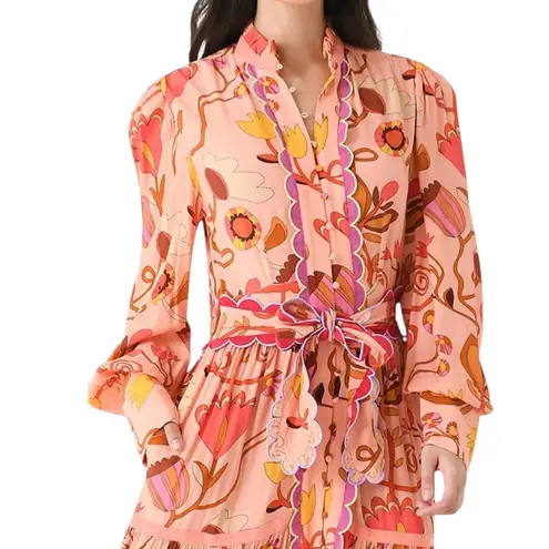 Celia B Orchid Midi Dress In Peach Size S