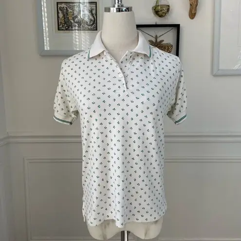 Vintage 80s Reed Hunter Shamrock Cropped Polo Shirt S M Green