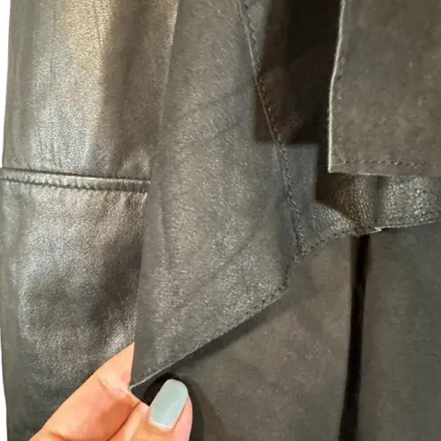 ZARA  Black Vegan Leather Moto Asymmetrical Full Zip Front Jacket Women Sz XS